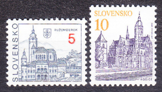 SLOVENSKÁ REPUBLIKA 1993, Zberateľ 3-4, ** čistá séria. MESTÁ - RUŽOMBEROK, KOŠICE.