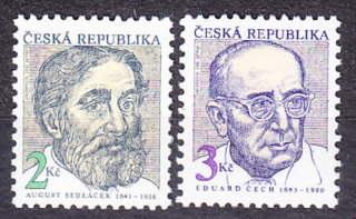 ČESKÁ REPUBLIKA 1993, Pěnkava 21-22, ** čistá séria. OSOBNOSTI.