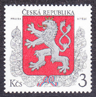 ČESKÁ REPUBLIKA 1993, Pěnkava 1, ** čistá séria. MALÝ ŠTÁTNY ZNAK.