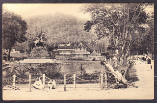 CEYLON - KANDY, nepoužitá, malý formát. PROMENÁDA, BUDHISTICKÝ CHRÁM.