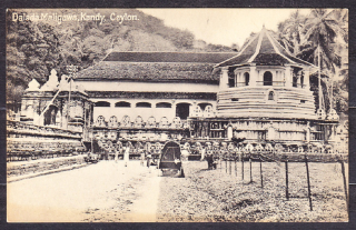 CEYLON - KANDY, nepoužitá, malý formát. BUDHISTICKÝ CHRÁM ZUBA.