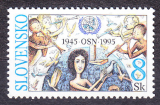 SLOVENSKÁ REPUBLIKA 1995, Zberateľ 80, ** čistá séria. ZALOŽENIE OSN.