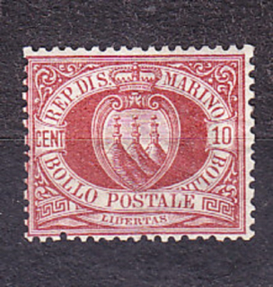 SAN MARINO 1892, Michel 14, * čistá. ERB.